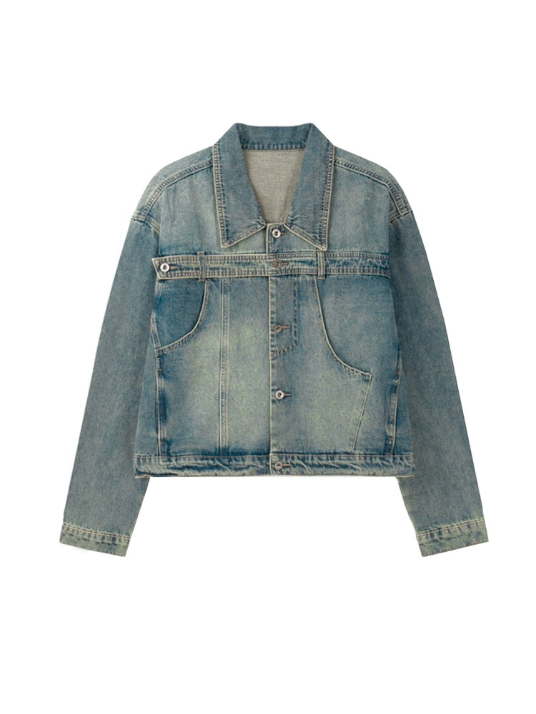 Cropped Denim Wash Jacket C231