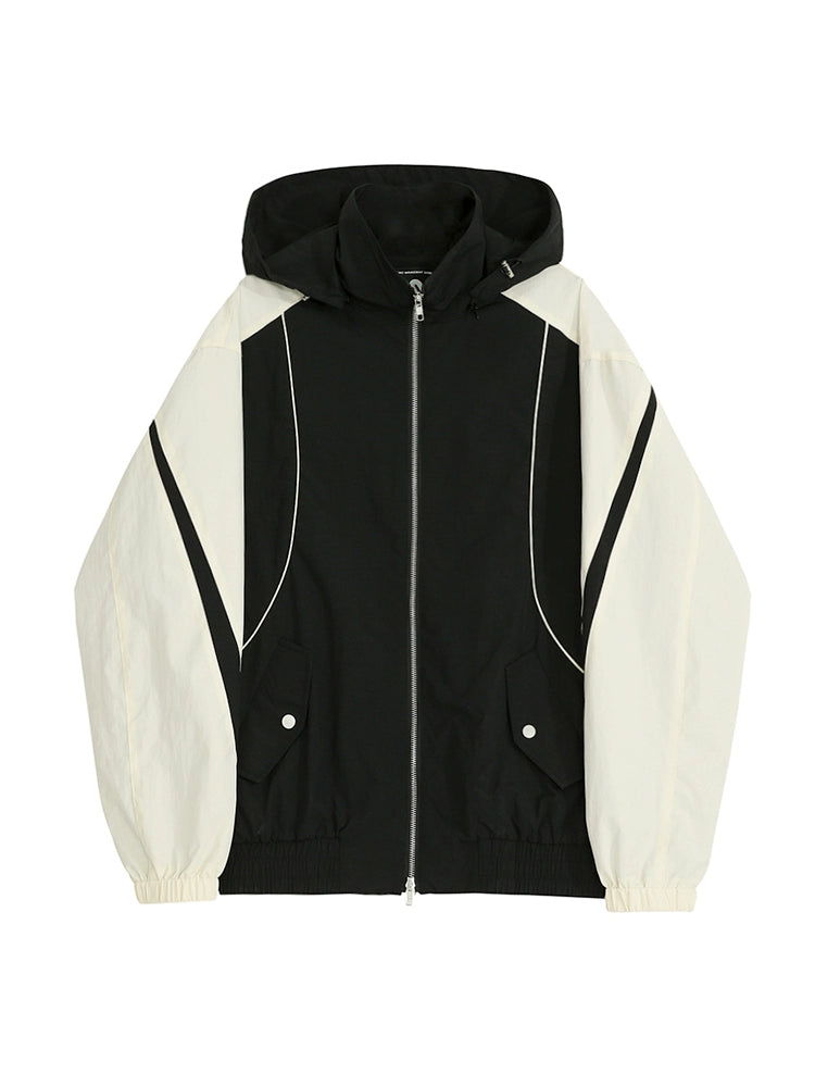 Contrast Hooded Zipup Jacket C242