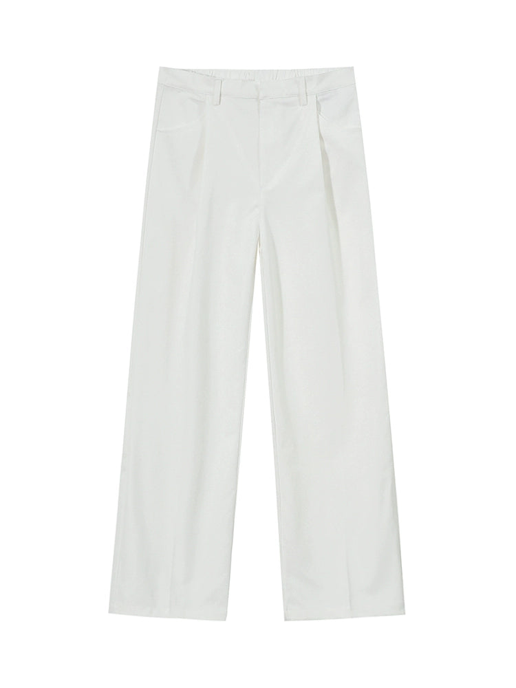 Loose Straight White Dress Pants