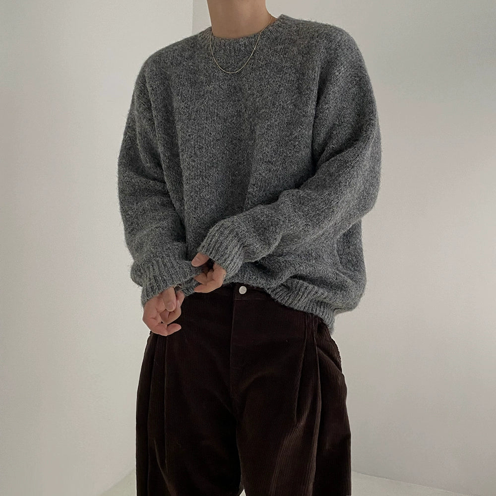 Loose Gray Cotton Pullover