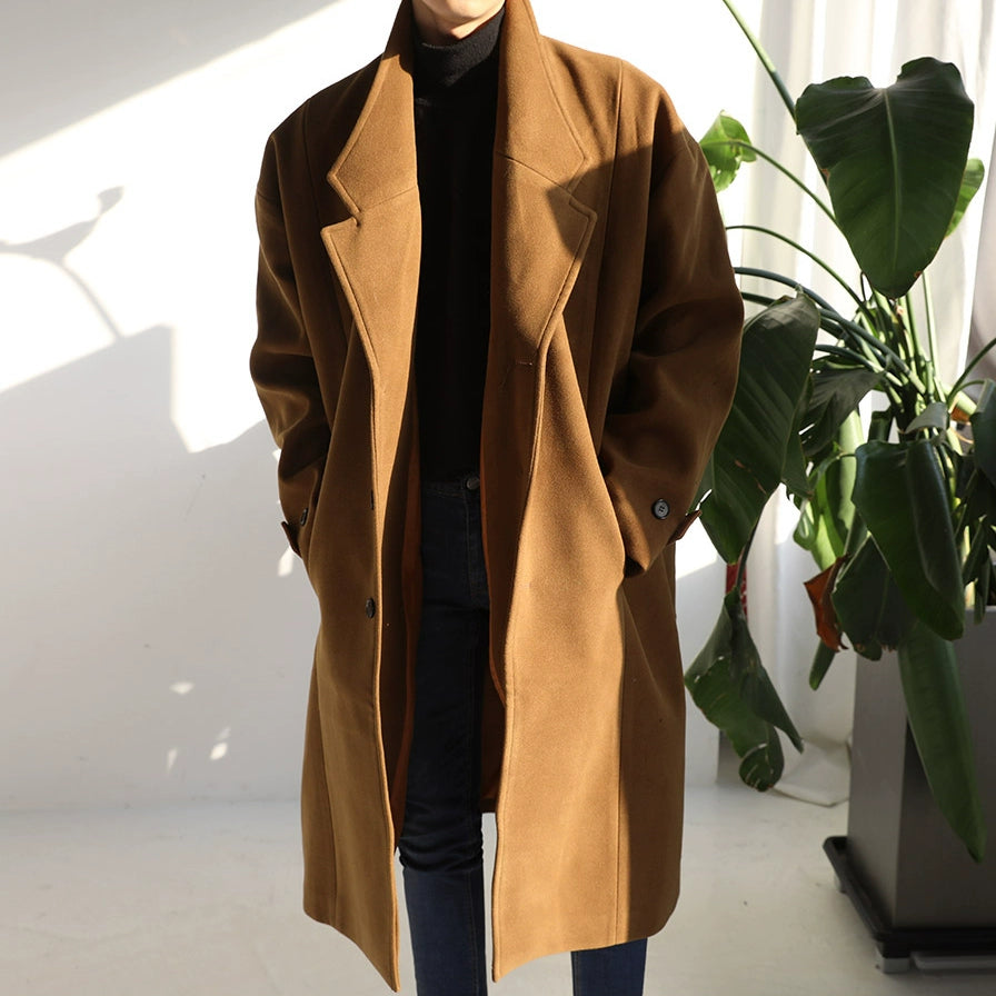 Woolen Waist-Tied Trench Coat