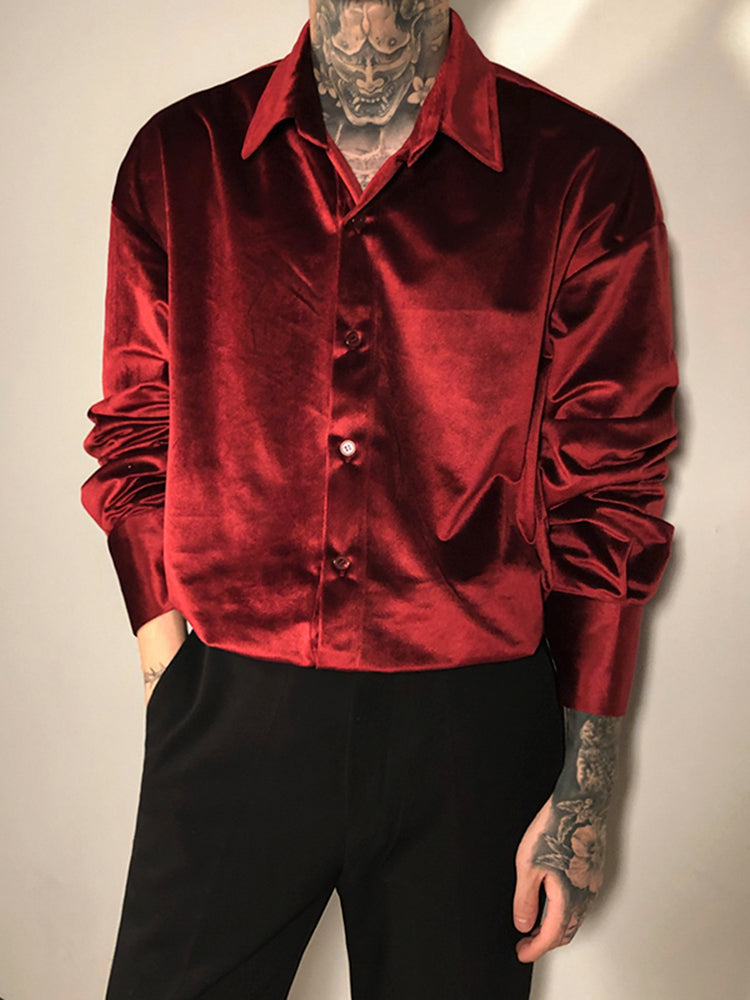 Velvet Style Button Up C206