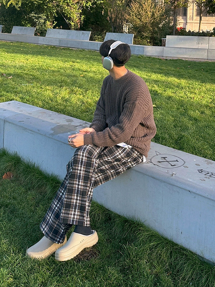 Loose Plaid Pants