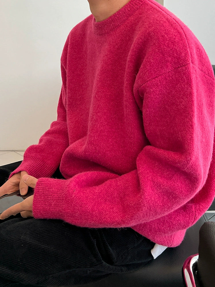 Fuschia Thick Crewneck