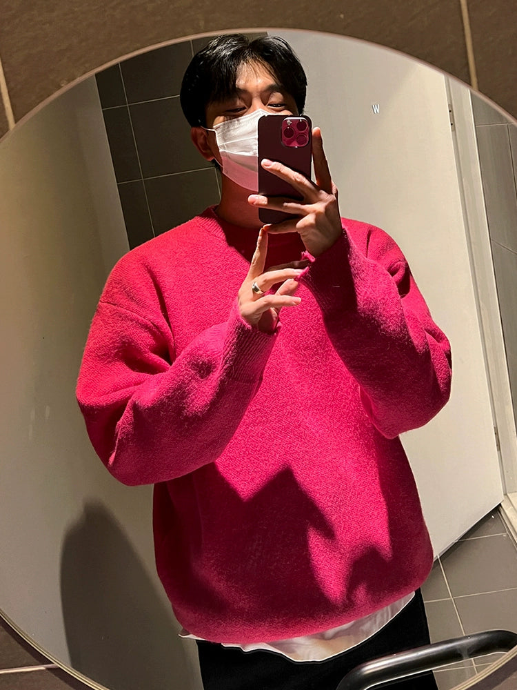 Fuschia Thick Crewneck