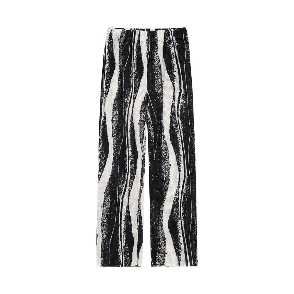 Pleat Wave Wide Trousers