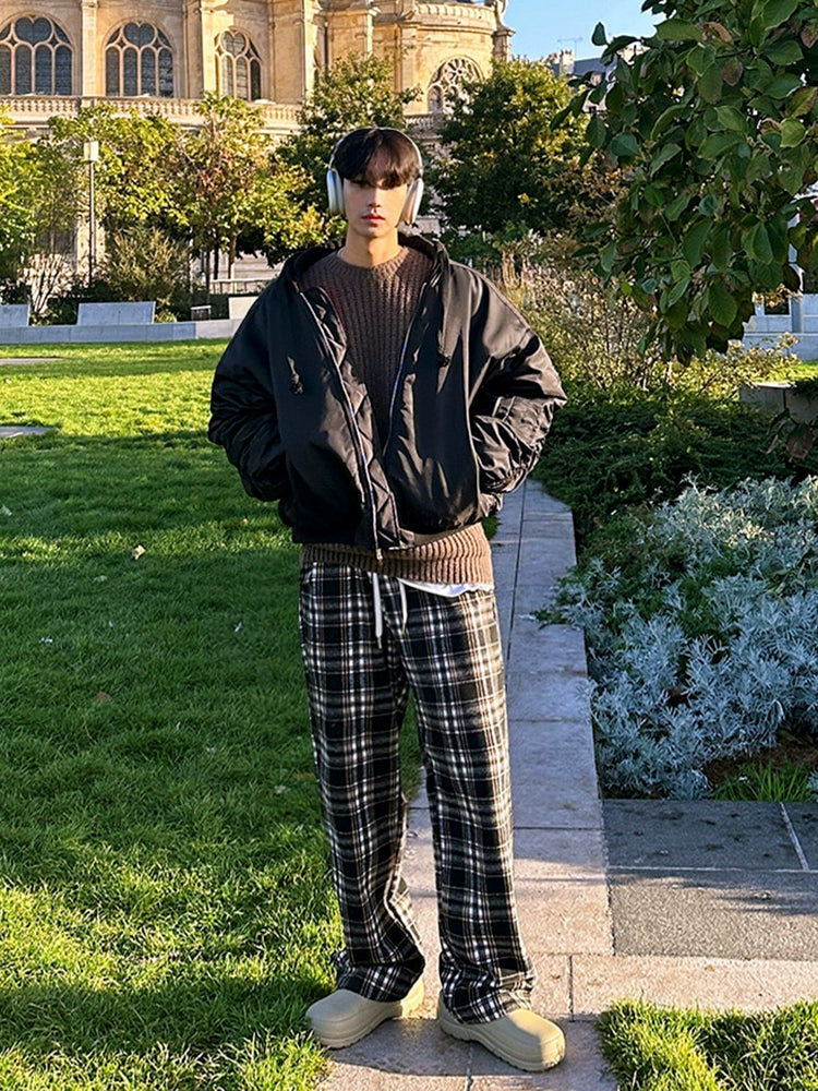 Loose Plaid Pants