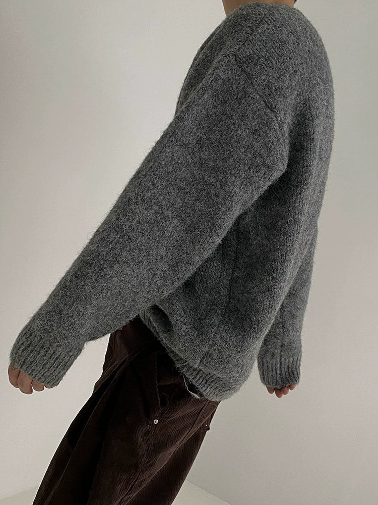 Loose Gray Cotton Pullover