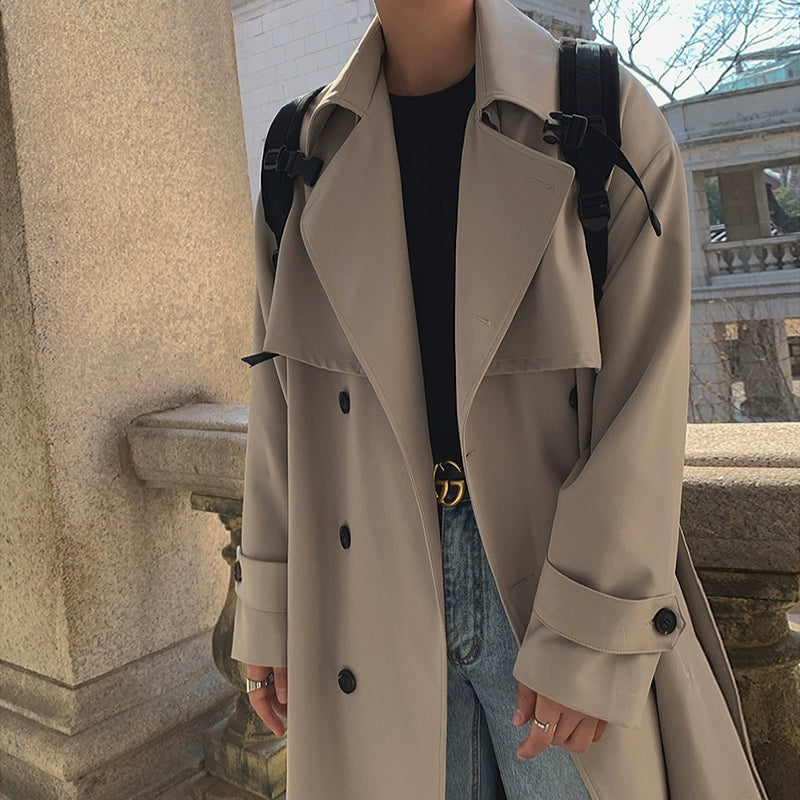 Double-breasted Windbreaker Trench Coat